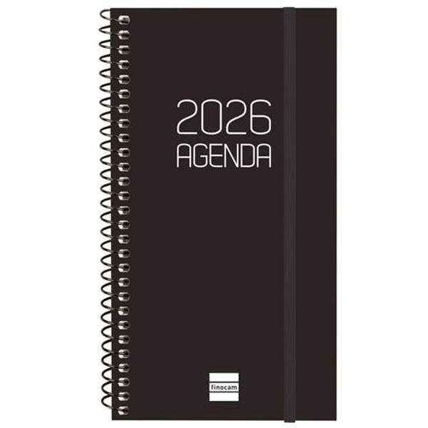 Diary Finocam OPAQUE Black 9,4 x 17,1 cm 2026