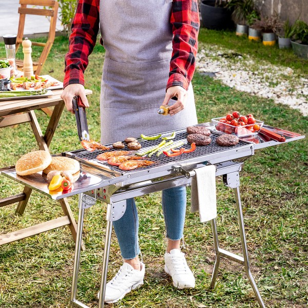 Roostevabast terasest kokkupandav söegrill ExelQ InnovaGoods