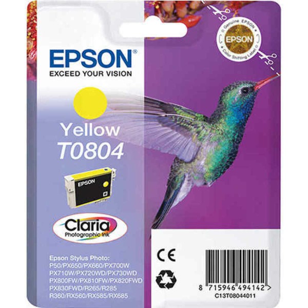 Oriģinālais Tintes Kārtridžs Epson T0804 Dzeltens
