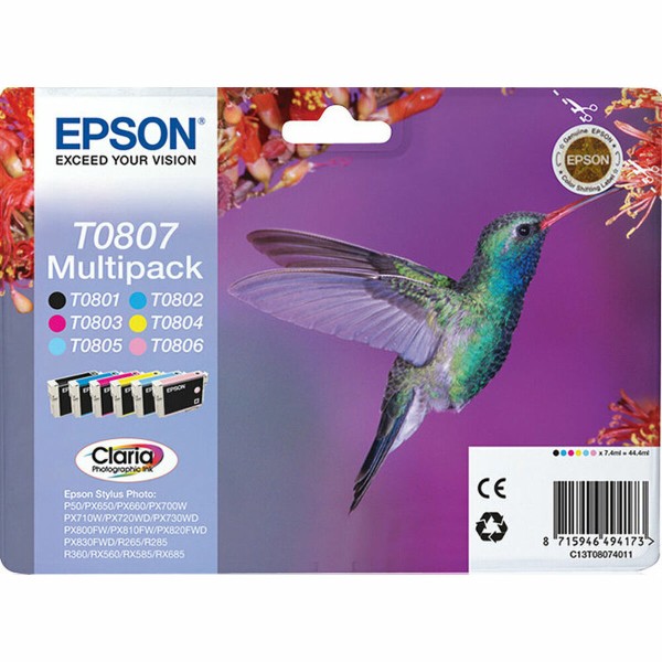 Original Ink Cartridge Epson C13T08074011 Yellow Cyan Magenta