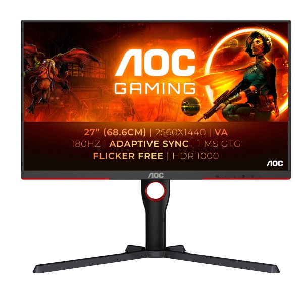 Pelinäyttö AOC Q27G3XMN/BK 2K 27" 180 Hz