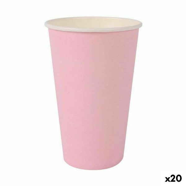 Lasisetti Algon Kertakäyttöinen Kartonki Pinkki 10 Kappaletta 330 ml (20 osaa)