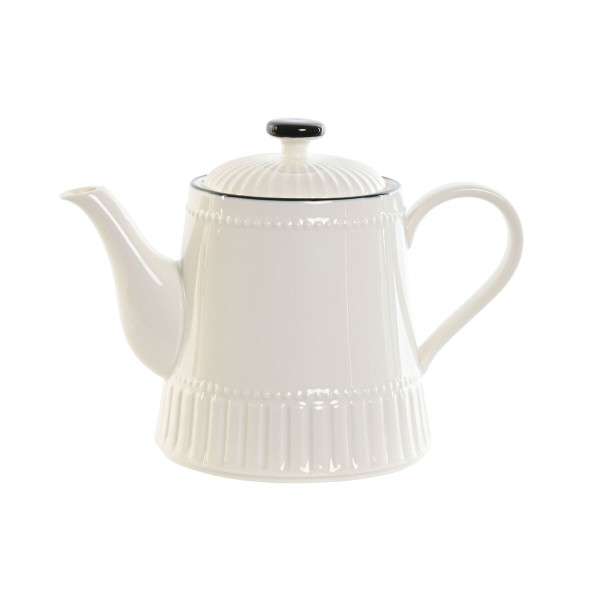 Tējkanna Home ESPRIT Balts Melns Porcelāns 1 L