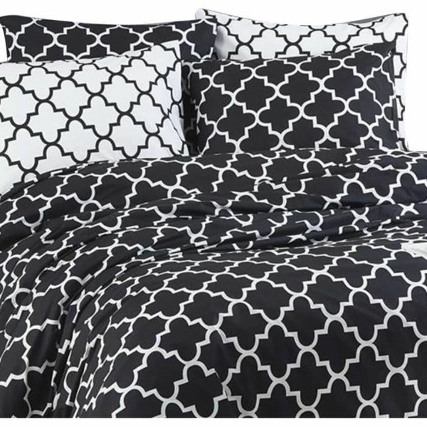 Duvet cover set Black Super king 3 Pieces