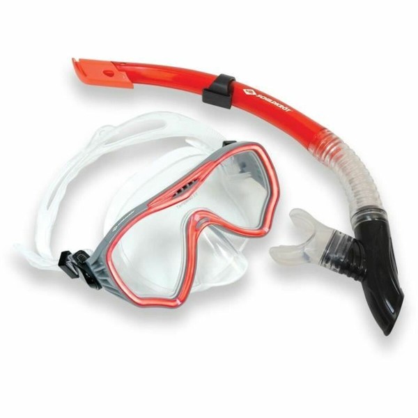 Snorkel Goggles and Tube Schildkröt Red Grey One size