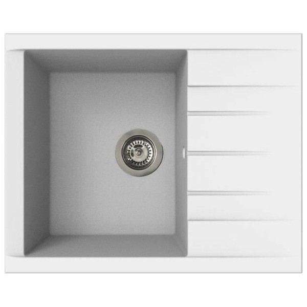 Sink with One Basin and Drainer Stradour 1C XS White