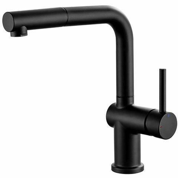 Mixer Tap Edouard Rousseau SQUARE Black Stainless steel C-shaped