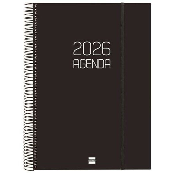 Diary Finocam OPAQUE Black A4 21 x 29,7 cm 2026