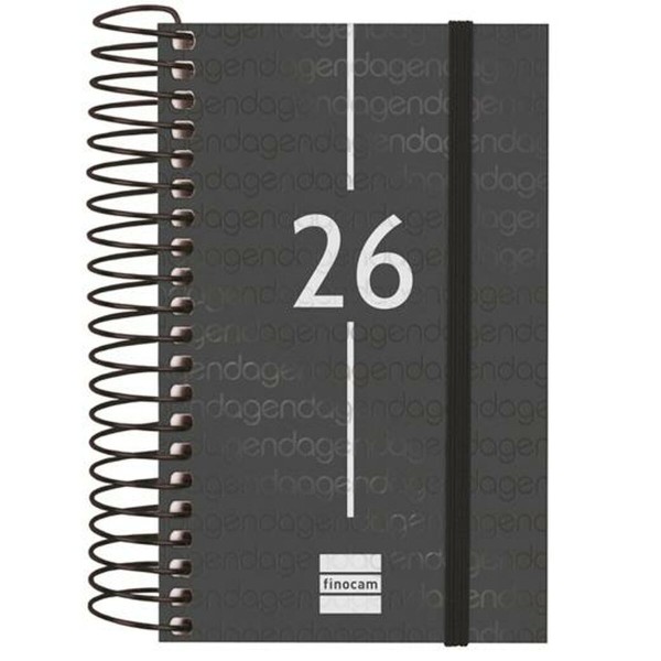 Diary Finocam YEAR Black Mini 7,9 x 12,7 cm 2026