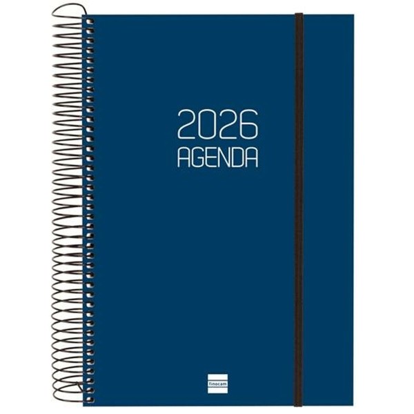 Diary Finocam OPAQUE Blue 16,5 x 24,2 cm 2026