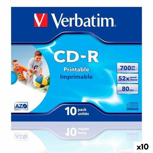 CD-R Verbatim CD-R AZO 700 MB 52x 10 Предметы (10 штук)