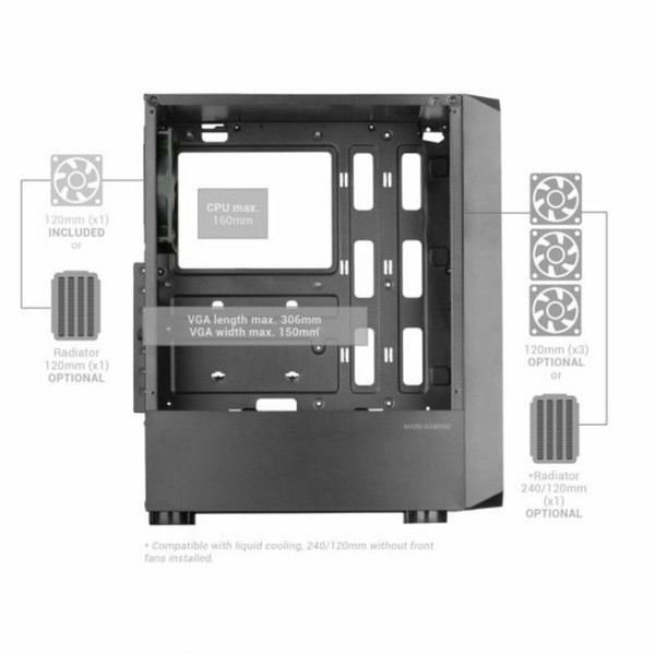 ATX Semi-tower Box Mars Gaming MC2000 Black