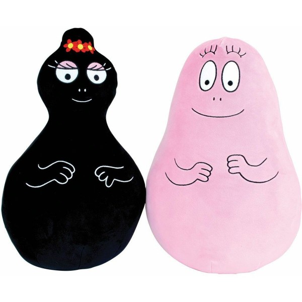 Spilvenu komplekts Jemini Barbapapa & Barbamama Melns Rozā 40 cm Plīšs 2 Daudzums