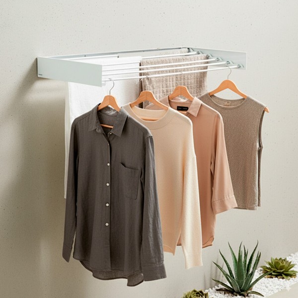 Foldable Extendable Retractable Wall Clothes Drying Rack Dryva 100 InnovaGoods