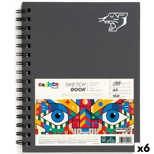Блокнот Carioca PLUS SKETCHBOOK A5 40 Листья (6 штук)