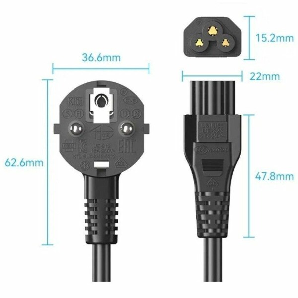 Virtajohto Vention ZCKBAC 1,8 m