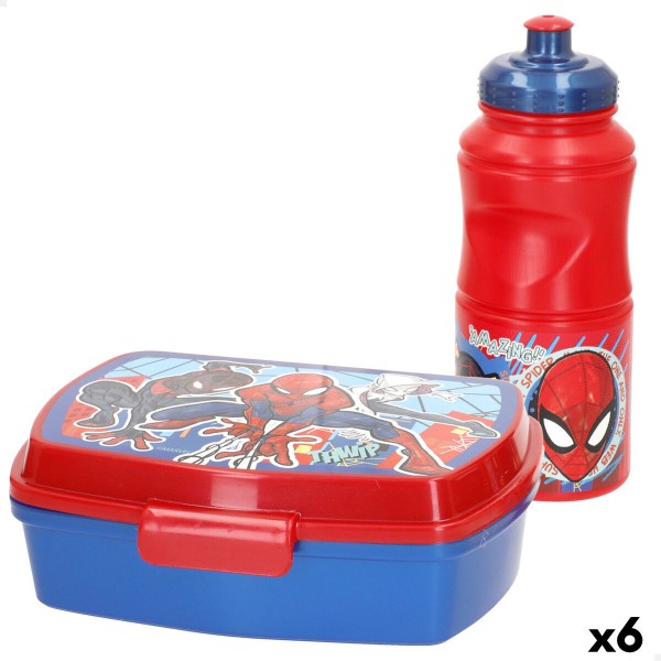 Pusdienu Kastīte ar Piederumiem Spider-Man Plastmasa 380 ml 17 x 5,5 x 13,5 cm (6 gb.)