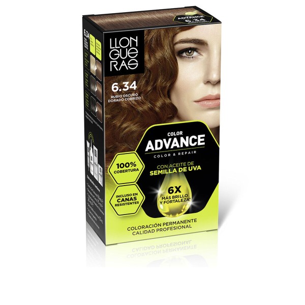 Nuolatinės spalvos dažymo Llongueras COLOR ADVANCE Nº 6,34-Rubio Oscuro Dorado Cobrizo