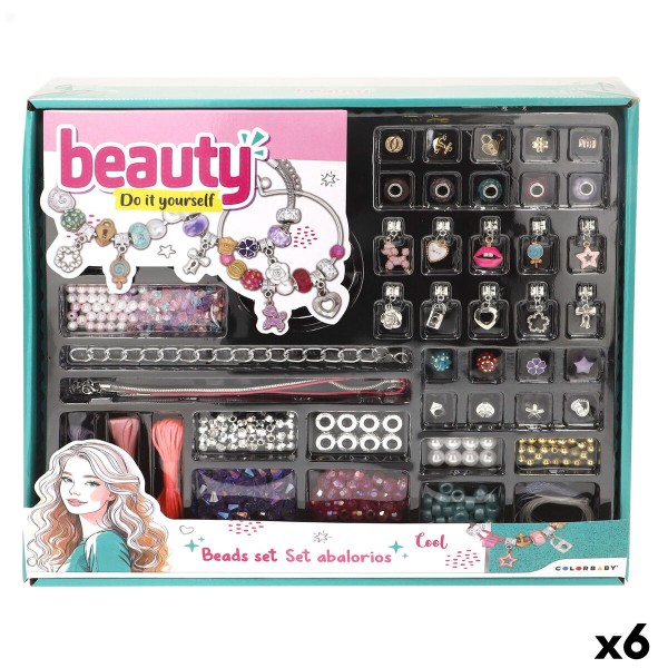 Bracelet and Necklace Making Kit Colorbaby 6,5 X 0,1 X 6,5 CM (6 Units)