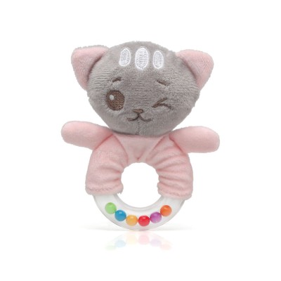 Rattle Cat 18 cm Pink