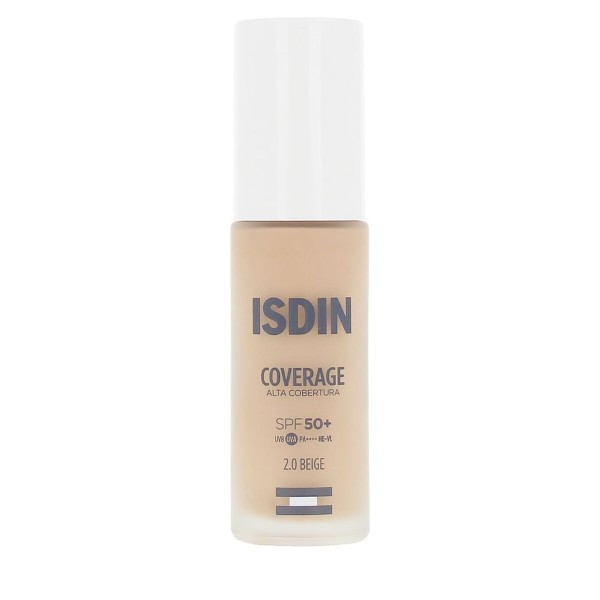 Šķidrā Grima Bāze Isdin COVERAGE Nº 2.0 Beige Spf 50 30 g