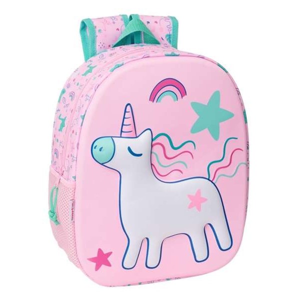 3D School Bag Safta 27 x 33 x 10 cm Unicorn