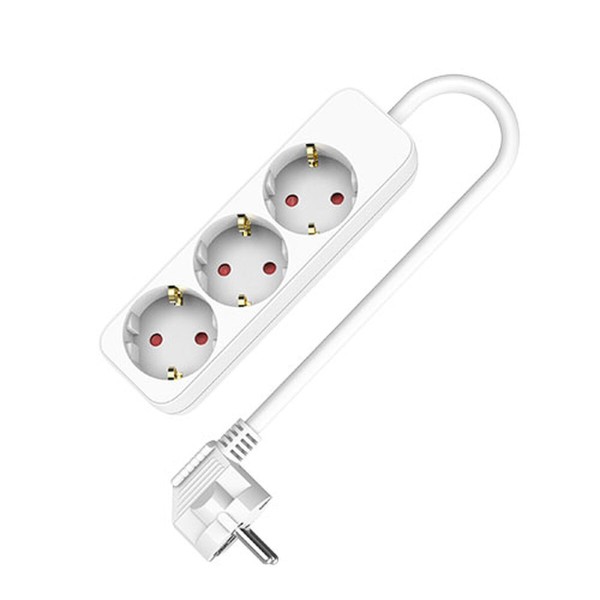 3-socket plugboard without power switch TM Electron TMUAD503 White 3680 W (1,5 m)