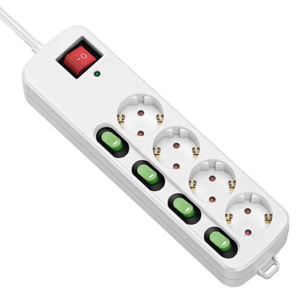 4-pesaga pistik ilma toitelülitita TM Electron TMUAD554 Valge 3680 W (1,5 m)