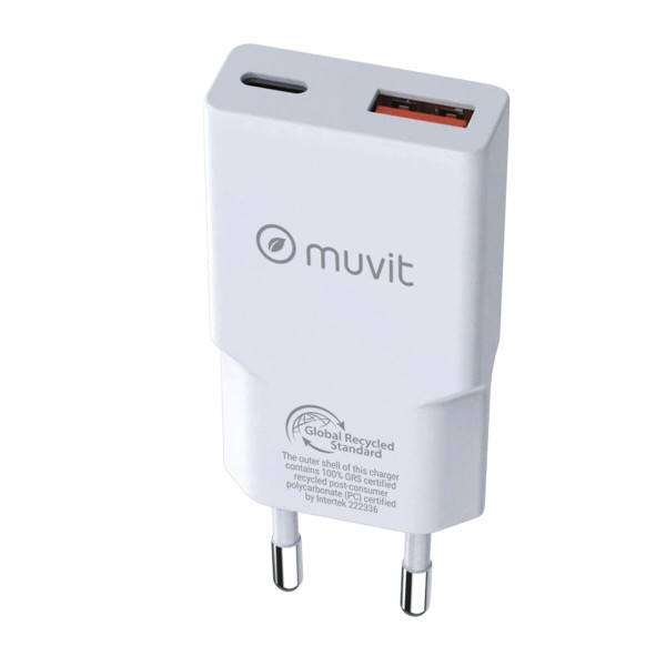 Сетевое зарядное устройство Muvit for Change HC-263 Белый 18 W 30 W