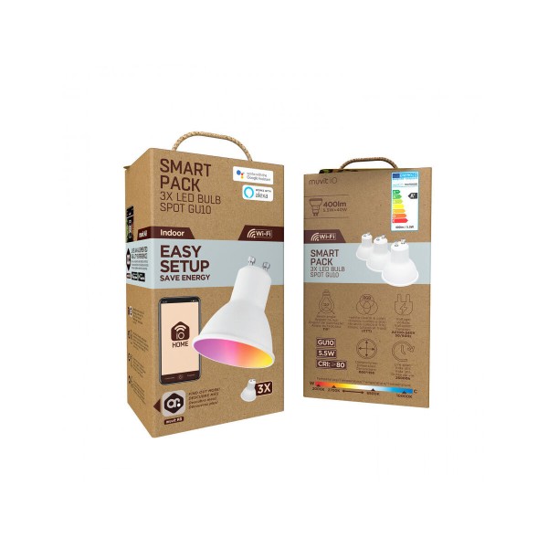 Älykäs Polttimo Muvit iO Pack 3 5,5 W GU10 400 lm Wi-Fi LED 2700 K 6500 K