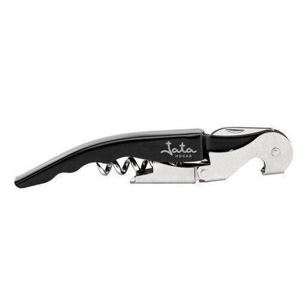 Bottle Opener with Corkscrew JATA Black Stainless steel