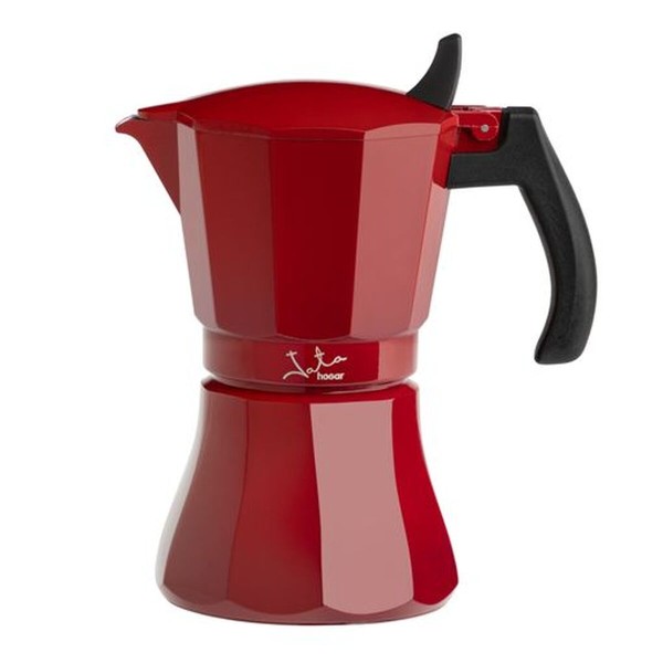 Italian Coffee Pot JATA HCAF2009 * Red Aluminium Plastic 9 Cups