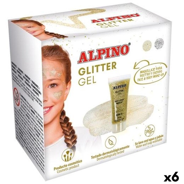 Laste meigikomplekt Alpino Glitter GEl Kuldne (6 Ühikut)