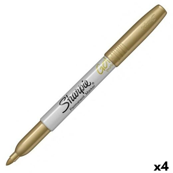Постоянный маркер Sharpie METALLIC Золото 1,4 mm (4 штук)