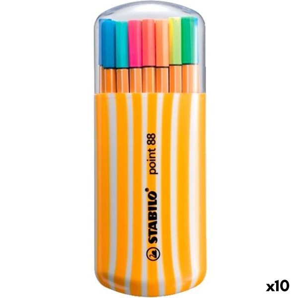 Set of Felt Tip Pens Stabilo POINT 88 Multicolour 20 Pieces (10 Units)