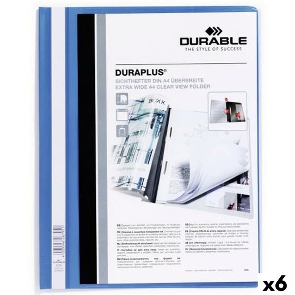Aplankas Durable DURAPLUS Mėlyna Skaidrus A4 25 Dalys (6 vnt.)