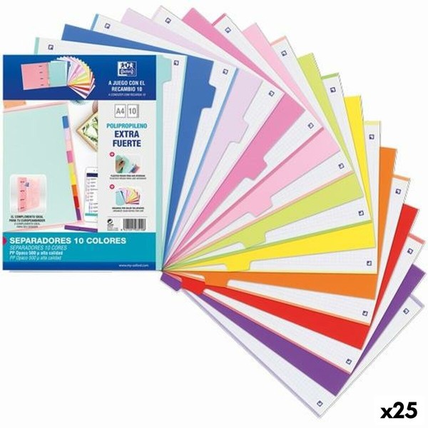 Разделители Oxford Разноцветный A4+ (25 штук)