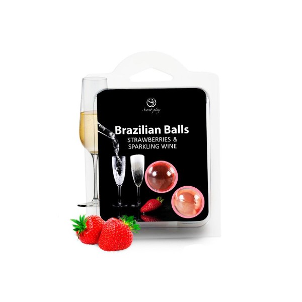 Lubrica Secret Play Braškė Braškių šampanas 4 ml 2 Dalys