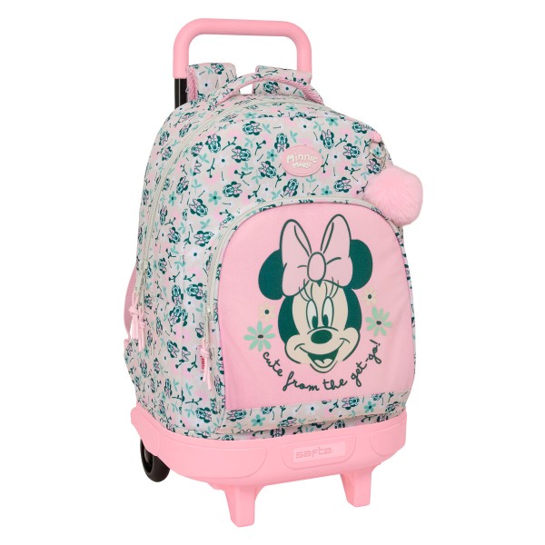 Skolas mugursoma ar riteņiem Minnie Mouse Minty Rozā 33 x 45 x 22 cm
