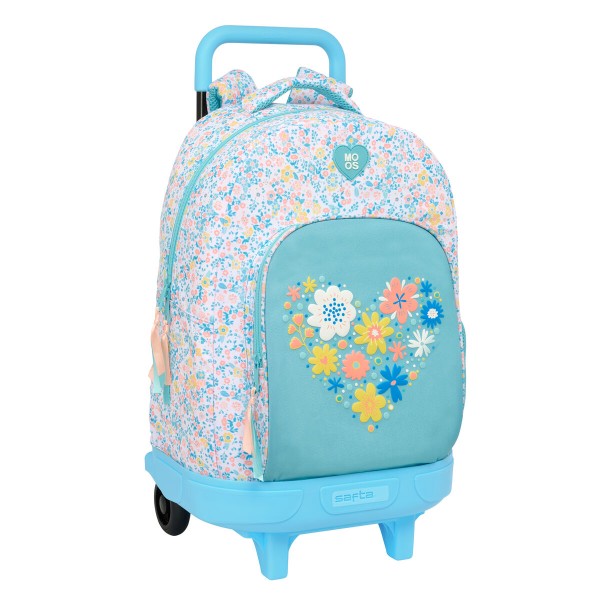 School Rucksack with Wheels Moos Fiori Multicolour 33 x 45 x 22 cm