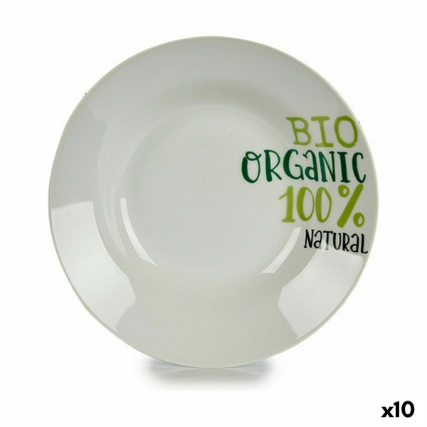 Duboki Tanjur Organic Valge Roheline Ø 20,6 cm Portselan (10 Ühikut)