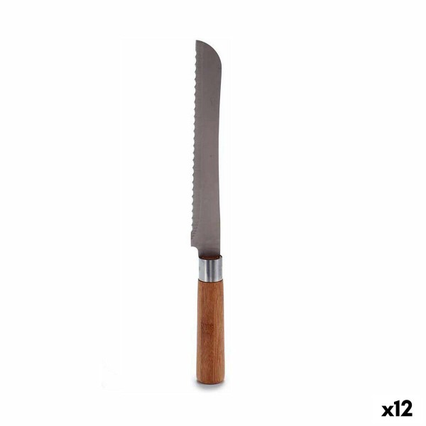 Serrated Knife Kinvara KT116042B Bamboo Stainless steel 2,8 x 2,5 x 32 cm (12 Units)