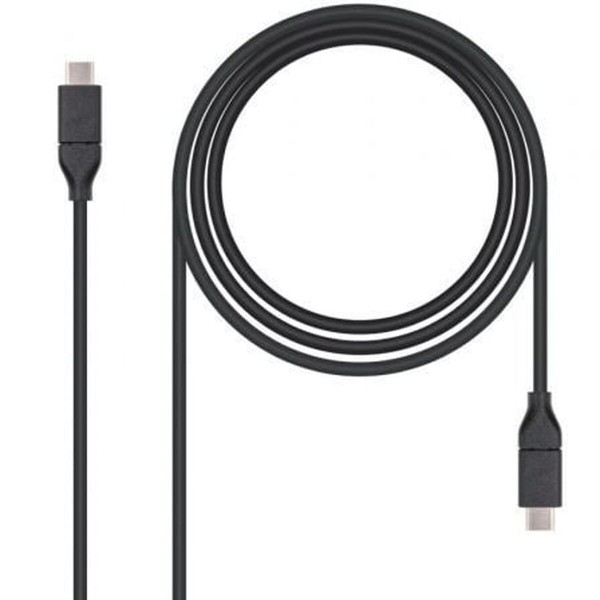 USB-C 3.1 Kabelis NANOCABLE USB 3.1, 1m Melns 1 m