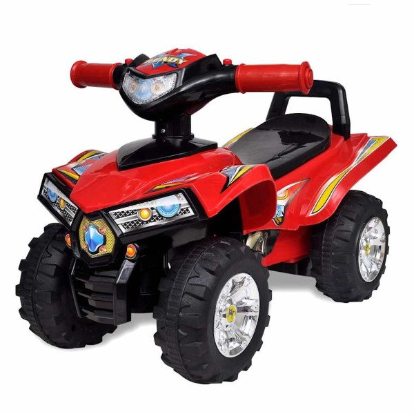 Red quadricycle motorcycle with sound and light