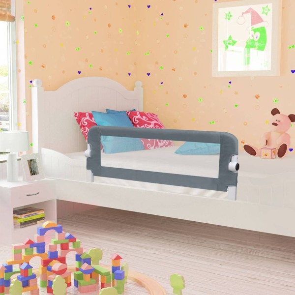 Protective handrail for child beds, grey, 102x42cm, polyester