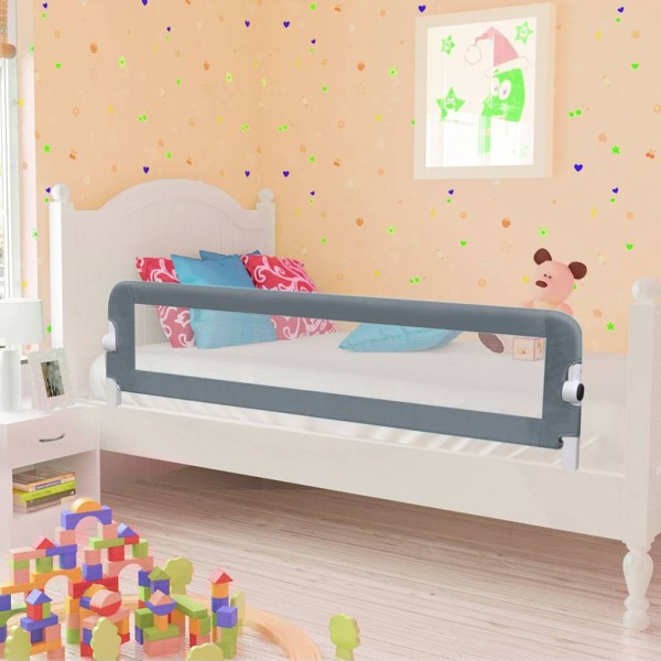 Protective handrail for children's beds, grey, 150x42cm, polyester