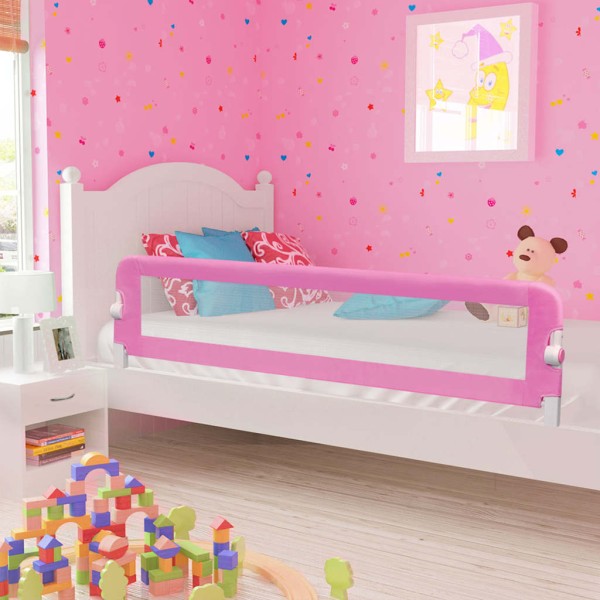 Protective handrail for children's beds, pink, 180x42cm, polyester