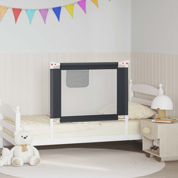 Protective handrail for children's beds, gray, 90x25cm, fabric