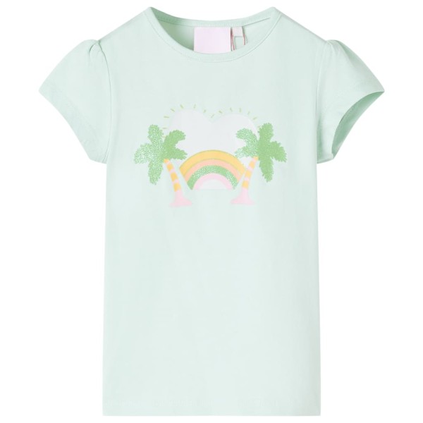 Children T-shirt, light mint color, 128 size