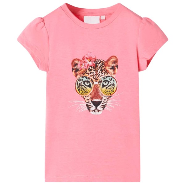 Children's T-shirts, neon pink, 128 size